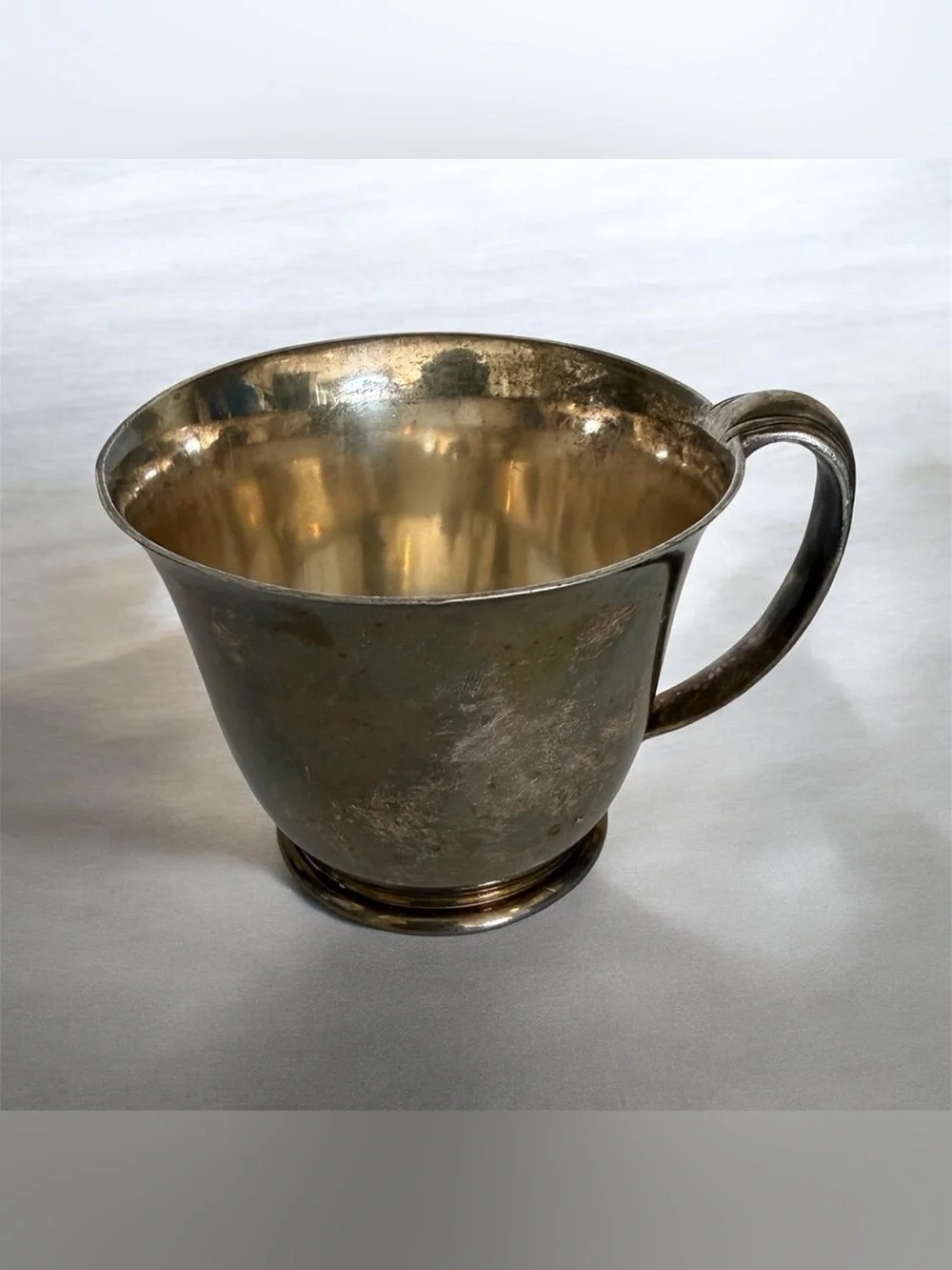 Vintage Jezler 800 Solid Silver Christening Cup Taufbecher Swiss Mid Century